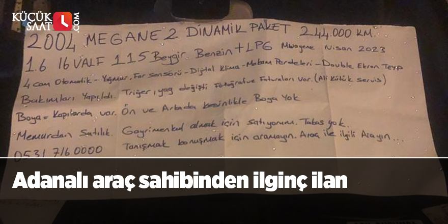 Adanalı araç sahibinden ilginç ilan