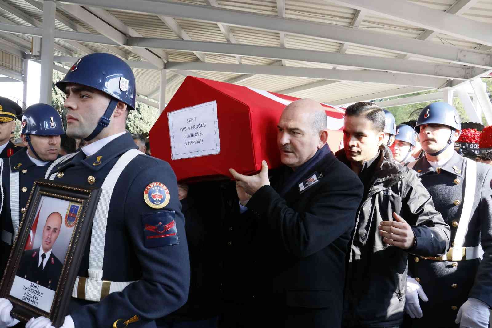 Otobüs kazasında şehit olan Yasin Eroğlu, son yolculuğuna uğurlandı