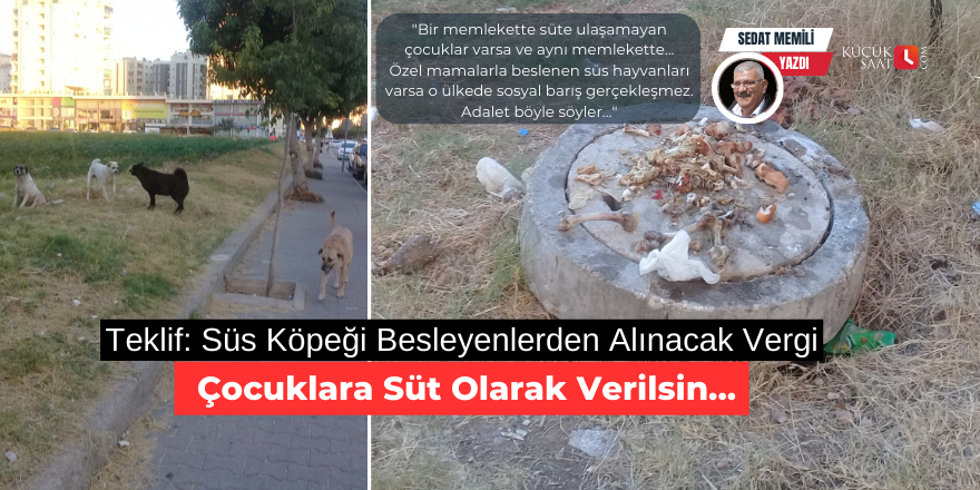 Teklif: Süs Köpeği Besleyenlerden Alınacak Vergi Çocuklara Süt Olarak Verilsin...