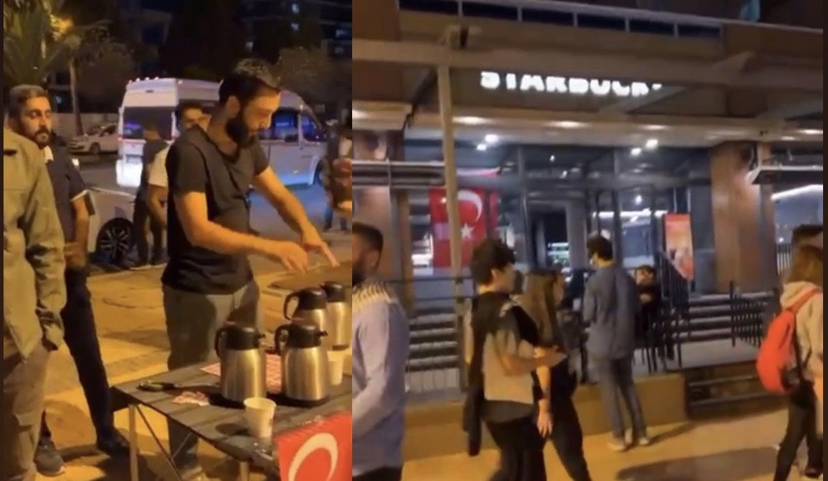 Türkiye'nin en ilginç Starbucks protestosu Adana'dan geldi