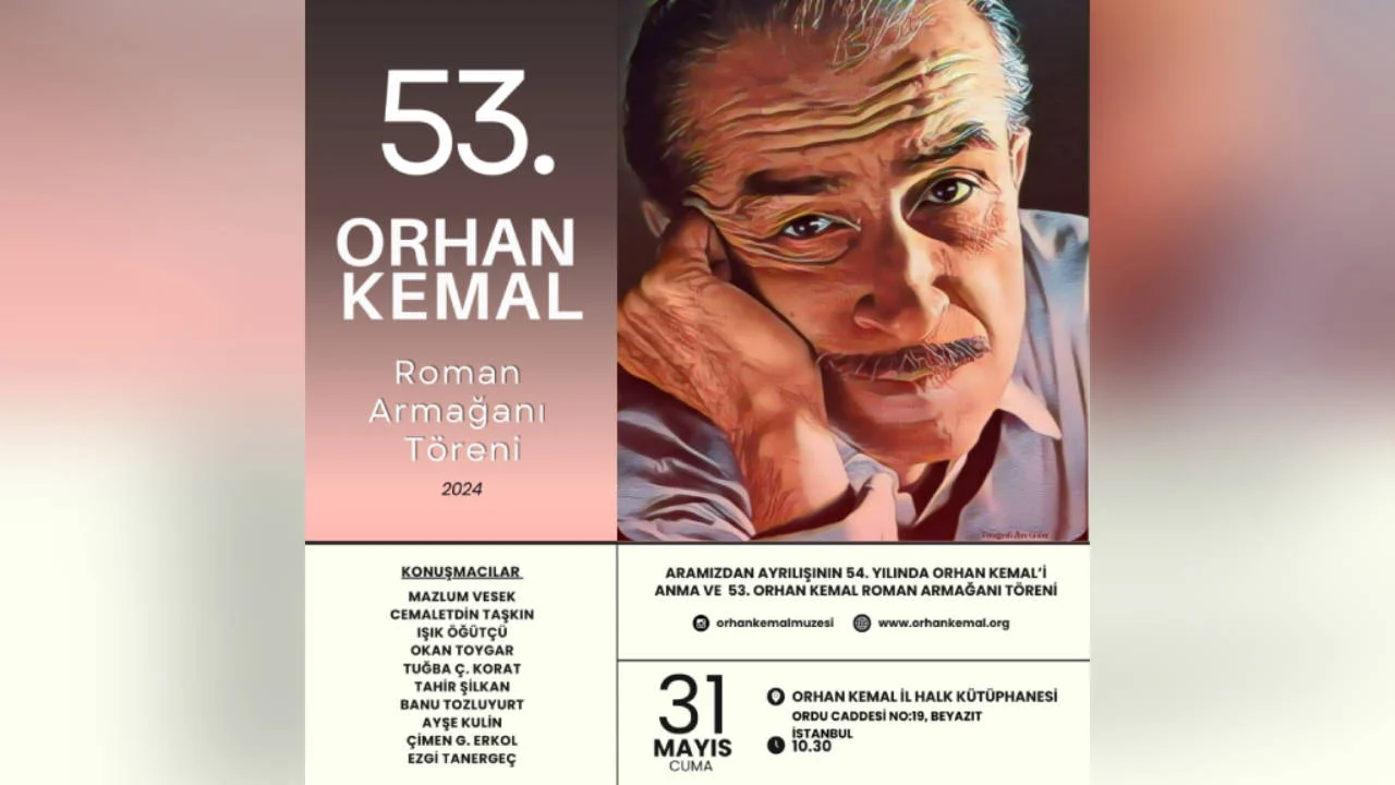 Orhan Kemal Roman Ödülü töreni yarın