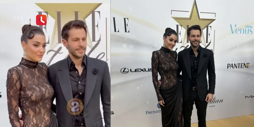 Hande Erçel ve Hakan Sabancı el ele Elle Style Awards'ta