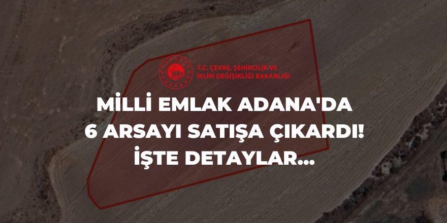 Milli Emlak Adana'da 6 arsayı satışa çıkardı! İşte detaylar...