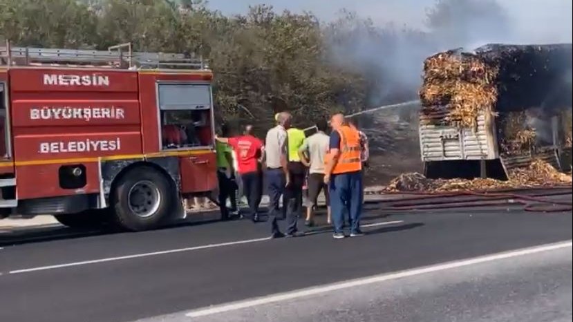 Son Dakika! Adana Mersin Otoyolu'nda tır alev aldı