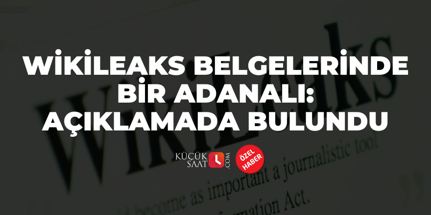 Wikileaks belgelerinde bir Adanalı: Açıklamada bulundu