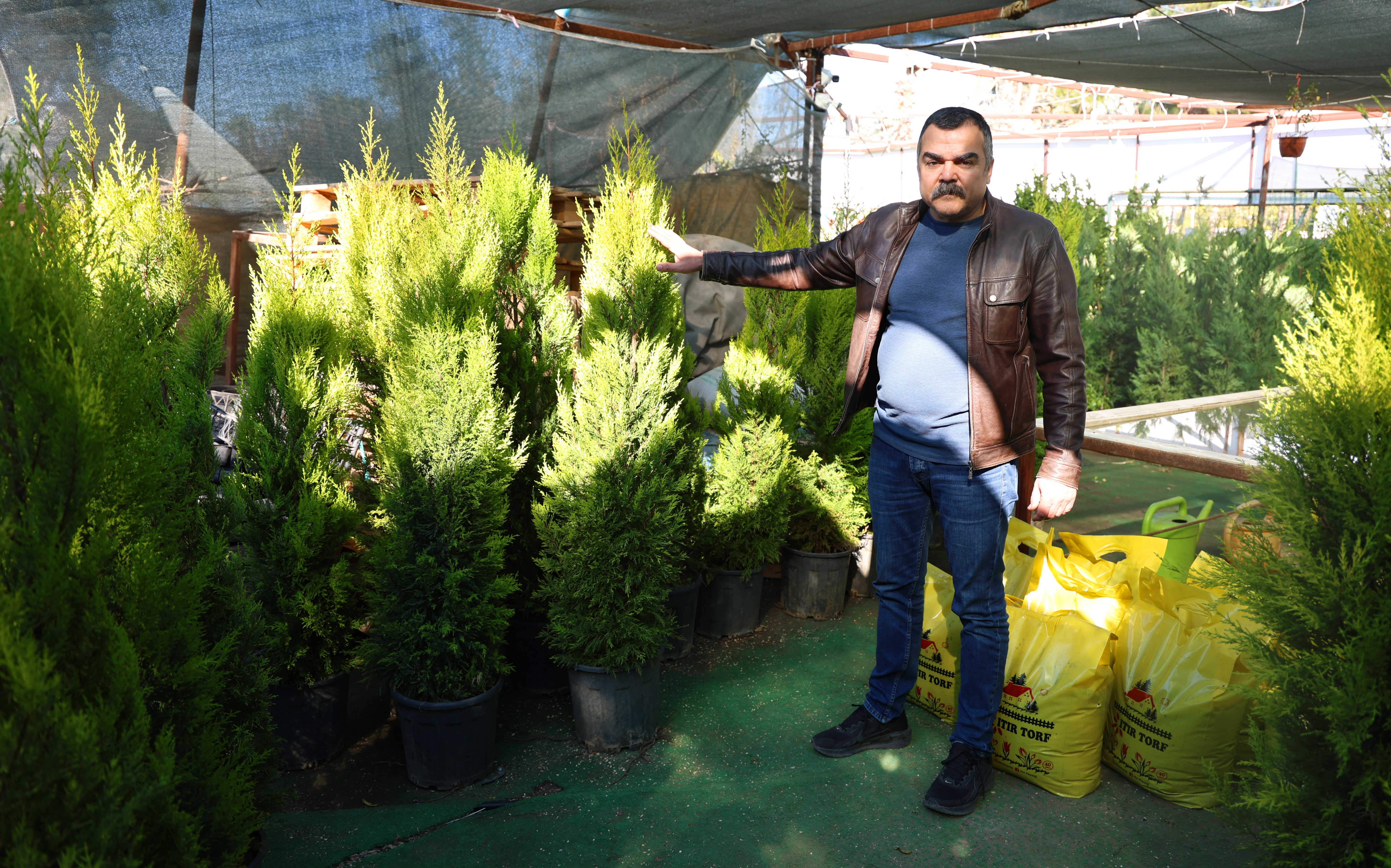 Peyzajcıdan dinlene dinlene bitkileri çaldı