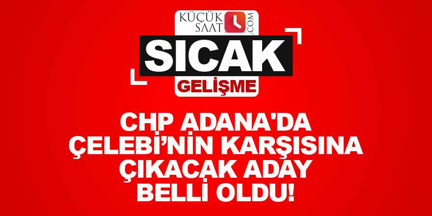 CHP Adana'da  Çelebi'nin karşısına çıkacak aday belli oldu!