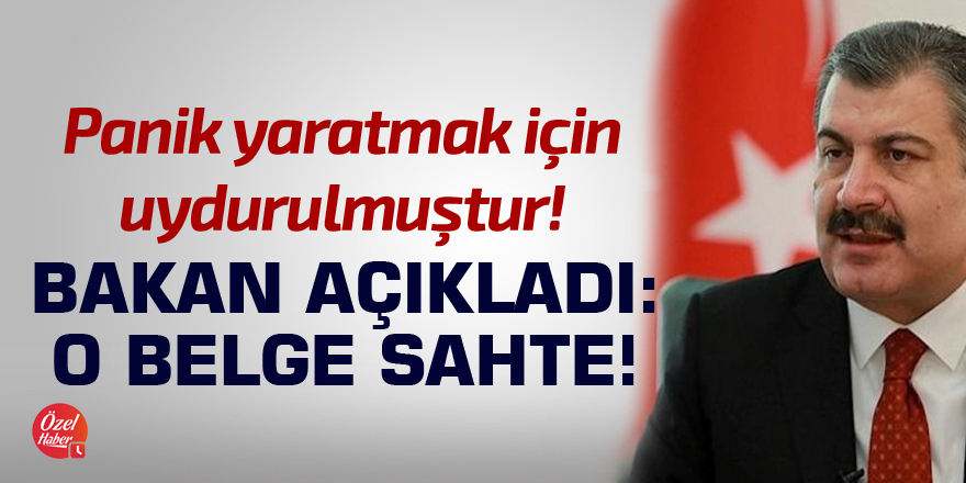 Bakan açıkladı: O belge sahte!