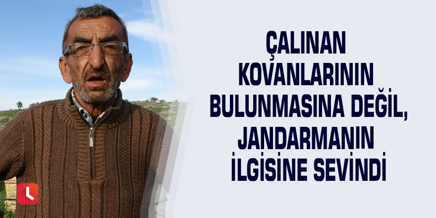 Çalınan kovanlarının bulunmasına değil, jandarmanın ilgisine sevindi