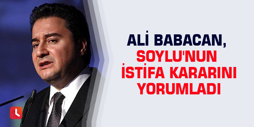 Ali Babacan, Soylu'nun istifa kararını yorumladı