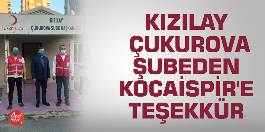 Kızılay Çukurova Şubeden Kocaispir'e teşekkür