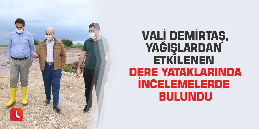 Vali Demirtaş, yağışlardan etkilenen dere yataklarında incelemelerde bulundu