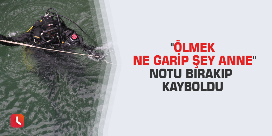 "Ölmek ne garip şey anne" notu bırakıp kayboldu