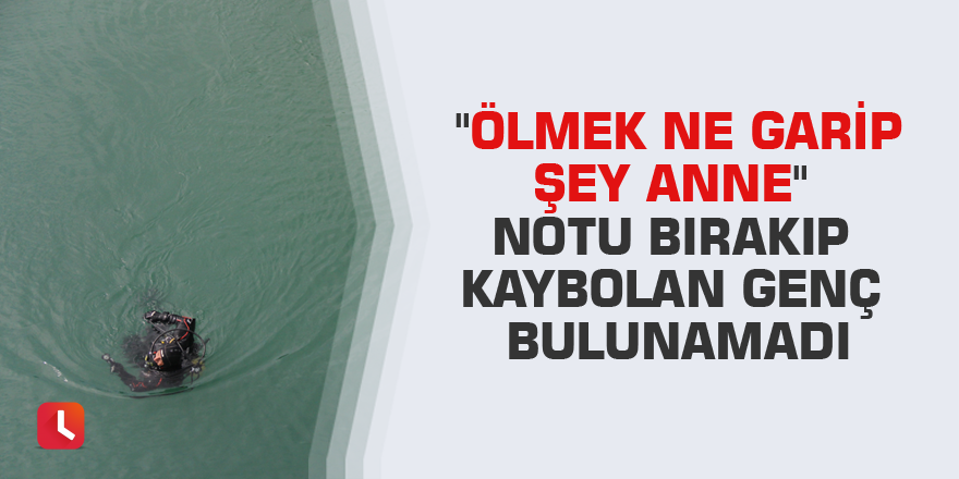 "Ölmek ne garip şey anne" notu bırakıp kaybolan genç bulunamadı