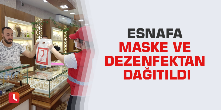 Esnafa maske ve dezenfektan dağıtıldı