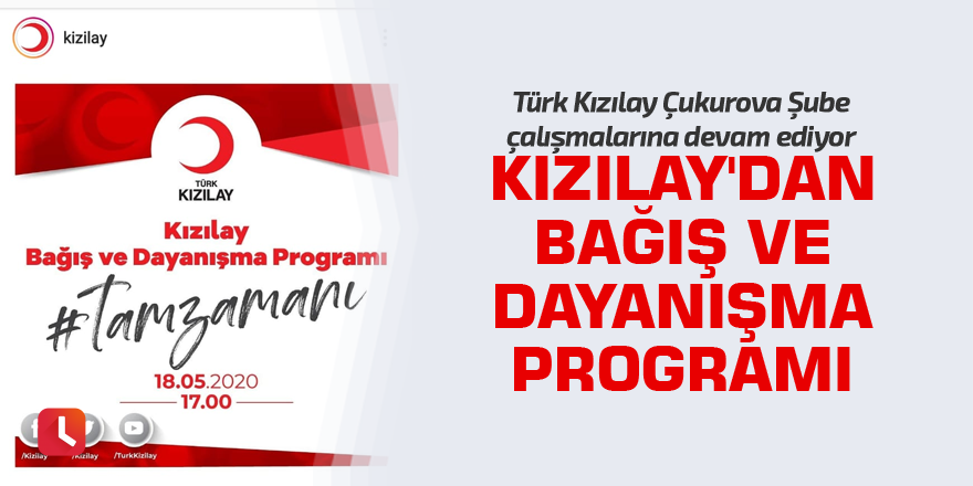 Kızılay'dan Bağış ve Dayanışma Programı