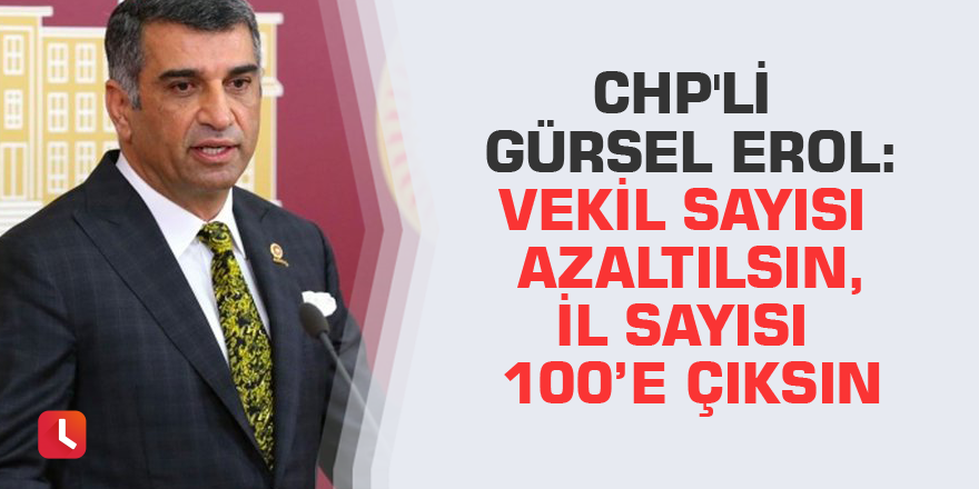 CHP'li Gürsel Erol: Vekil sayısı azaltılsın, il sayısı 100’e çıksın