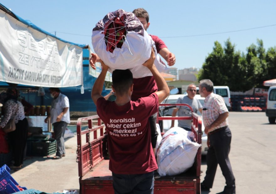 Salça sezonunun başladığı Adana’da damlar kırmızıya boyanıyor