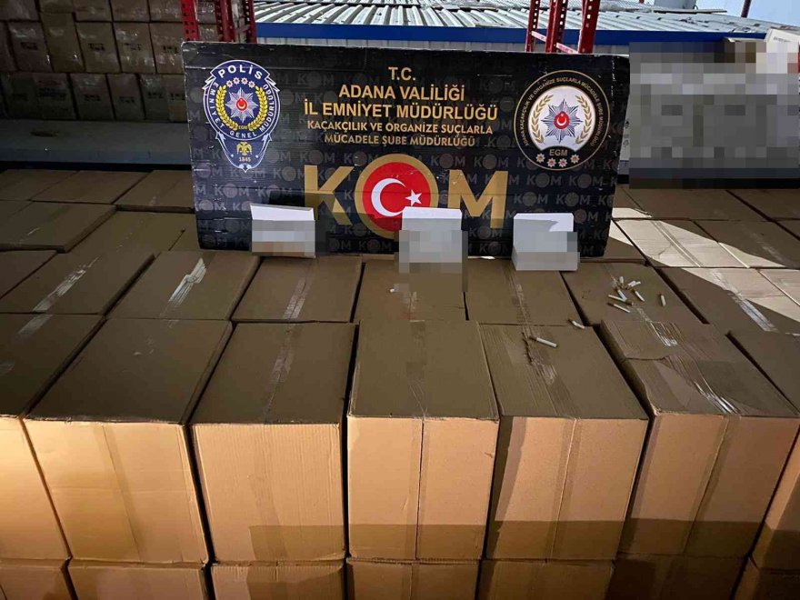 Adana’da 6 milyon 690 bin kaçak makaron ele geçirildi