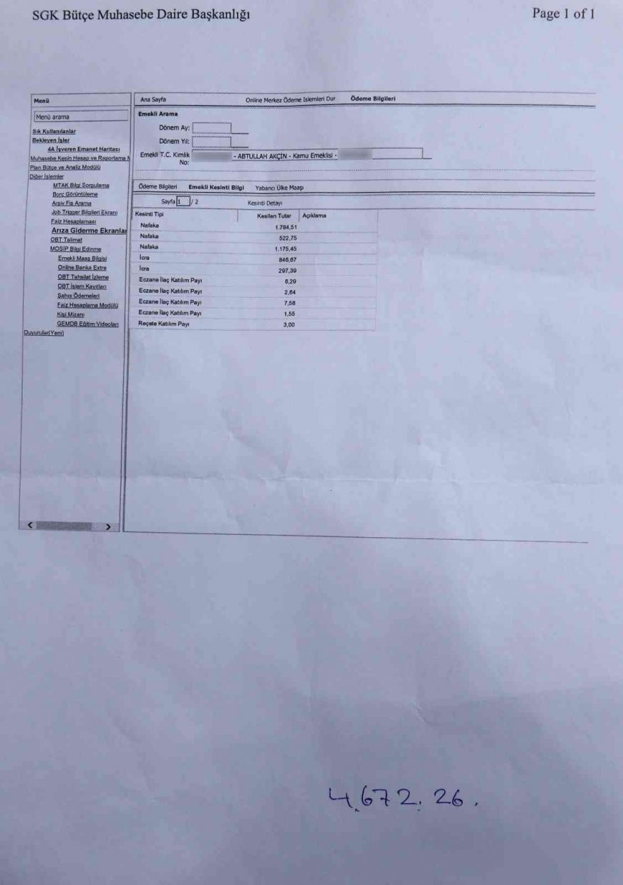 Emekli maaşı kadar nafaka ödüyor: Maaşından 25 TL kaldı