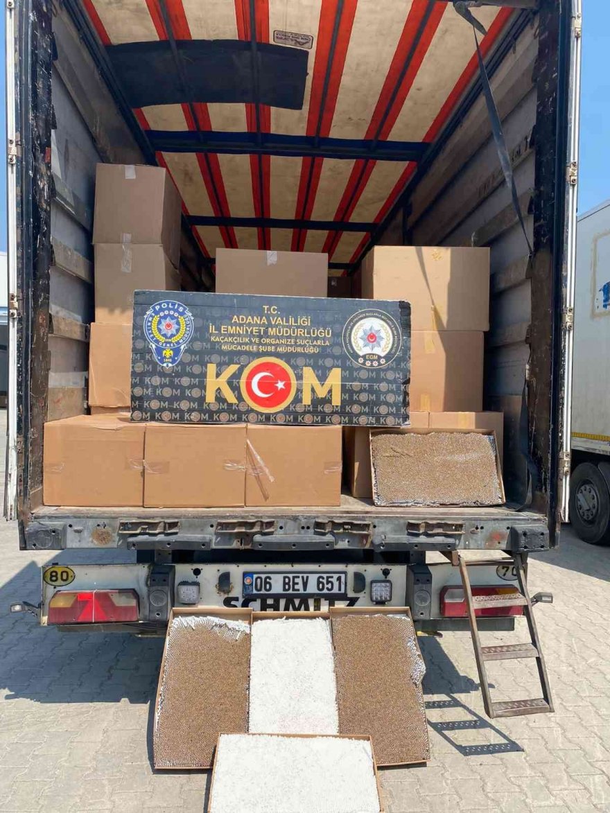 Adana’da 19 milyon kaçak makaron ve doldurulmuş sigara ele geçirildi