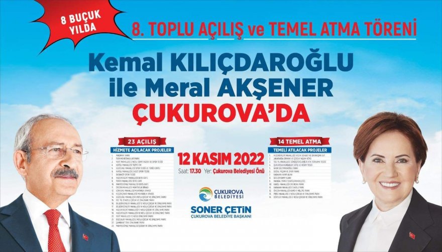 Çukurova 8. toplu açılış ve temel atma törenine hazır