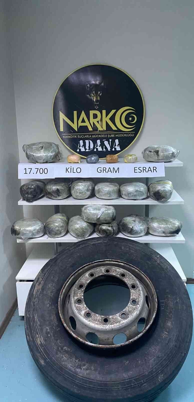 Yedek lastikte 17 kilo esrar ele geçirildi