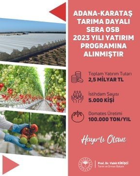 Adana’ya dev yatırım müjdesi