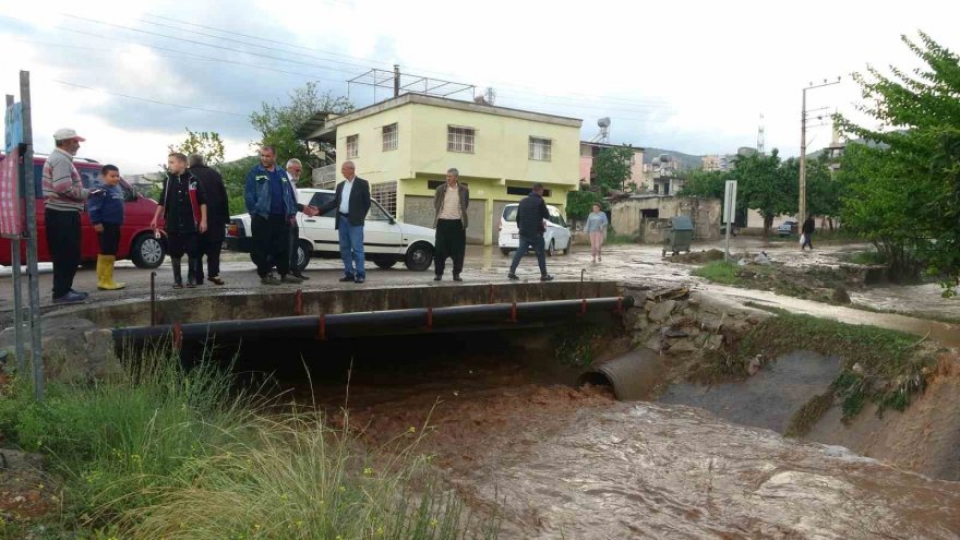 Adana'da 10 dakikalık yağan yağmur ağaç devirdi, dereleri taşırdı